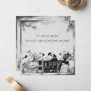 Black and White Halloween Invitation