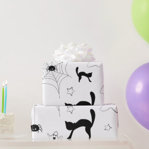 Black-and-white Halloween pattern Wrapping Paper