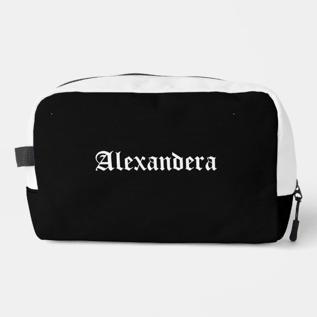 Black and White Halloween Personalised  Dopp Kit (Front)