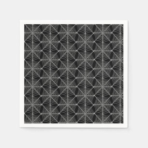 Black and White Halloween Spider Webs Napkin