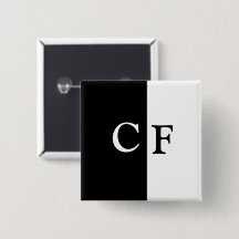 Black and white halves custom initials