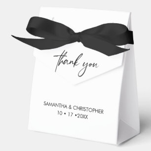 Black and white Handlettering Script Wedding Favour Box