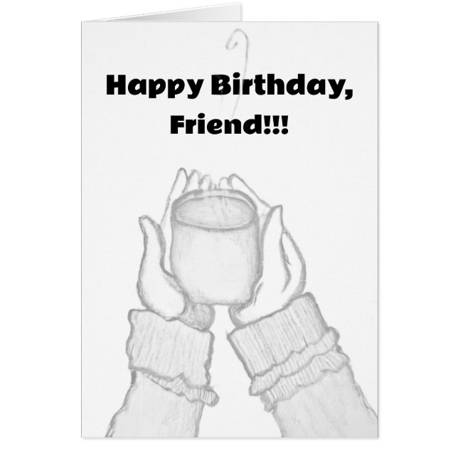 black and white hands with coffee on Note Card (Front)