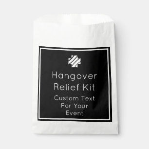 Black and White Hangover Relief Kit Favour Bags