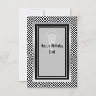 Black and white happy birthday day dad thank you c card