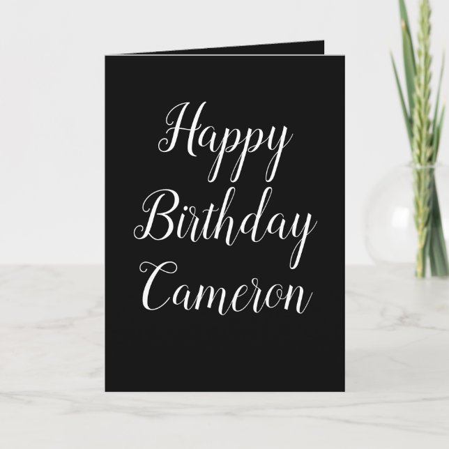 Black and White Happy Birthday to him  Holiday Card (Front)