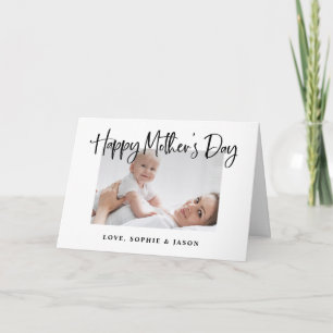 Black and White Happy Mother's Day Photo Card