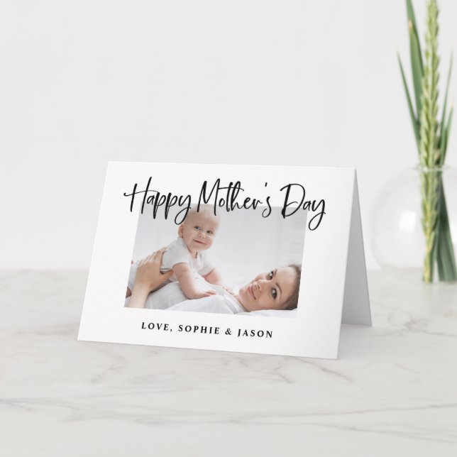 Black and White | Happy Mother's Day Photo Card (Front)