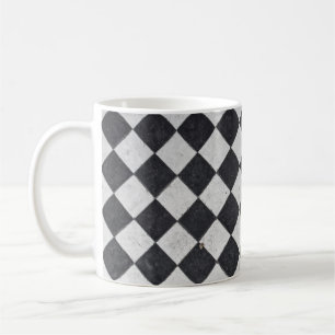 Black and white harlequin graphic coffee mug