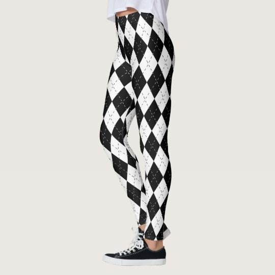 White Harlequin Leggings | Zazzle 