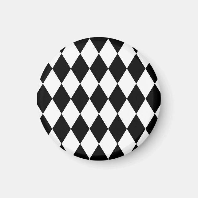 Black and White Harlequin Magnet (Front)