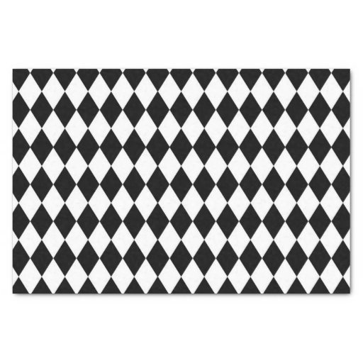 Image of Black and White Harlequin Pattern Tissue Paper