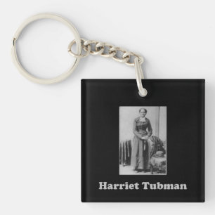 Black and White Harriet Tubman Picture Key Ring