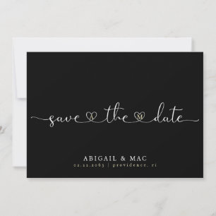 Black and white Heart Font Save the Date