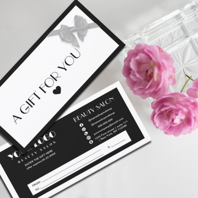 Black and White heart logo gift certificate (Creator Uploaded)