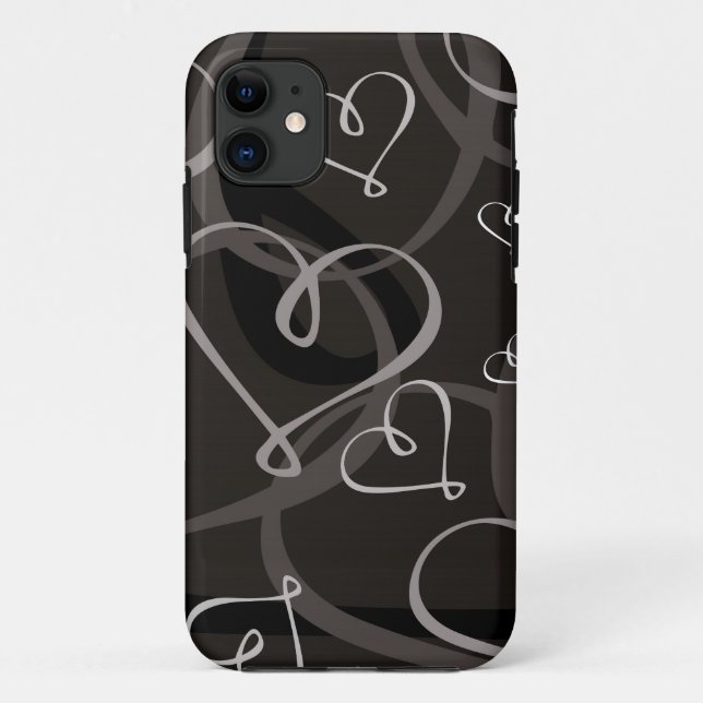 Black and white heart pattern Case-Mate iPhone case (Back)