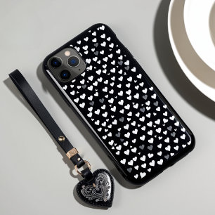 Black and White Heart Pattern iPhone Case