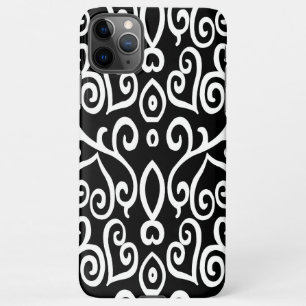 Black and White Heart Pattern iPhone 11Pro Max Case