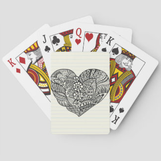 Black and white heart playing cards