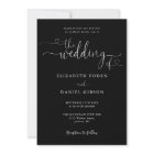 Black And White Heart Script QR Code Wedding