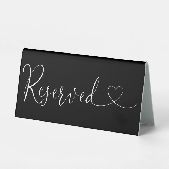 Black And White Heart Script Reserved (Front)