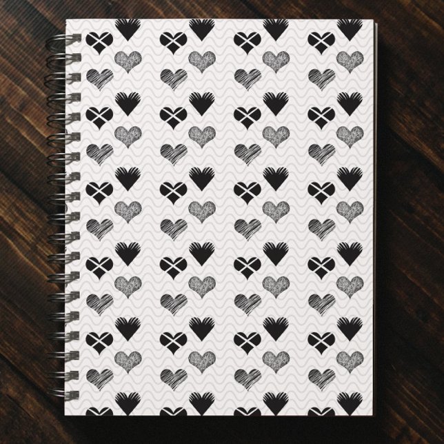 Black and white hearts drawing - Simple Diversity Notebook (Creator Uploaded)
