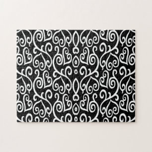 Black and White Hearts Jigsaw Puzzle