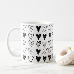 Black and White Hearts   Mug
