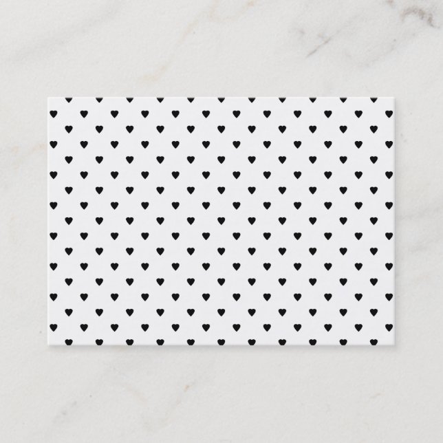 Black and White Hearts Pattern. Business Card (Front)