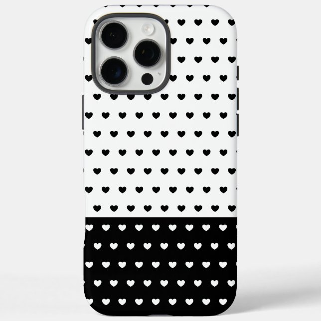 Black And White Hearts Pattern Cover for iPhone (Back)