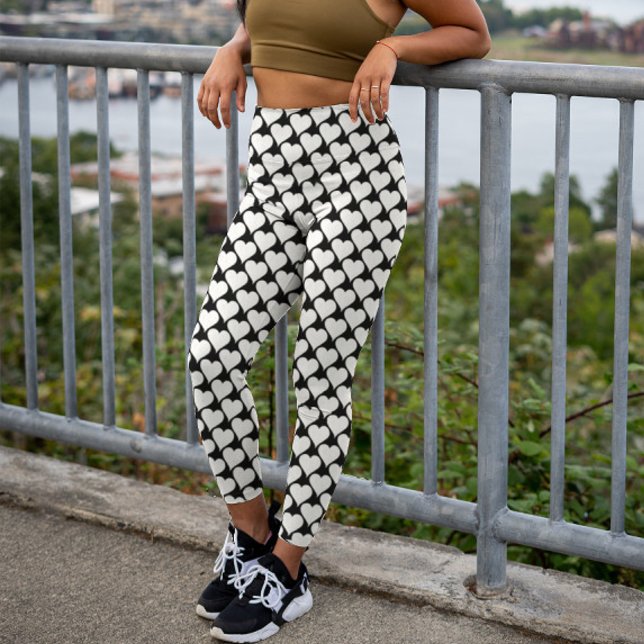Black and white Hearts pattern Leggings (Creator Uploaded)