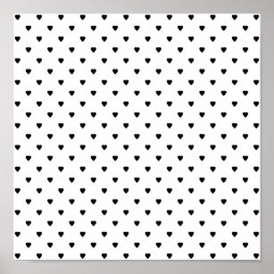 Black White Heart Pattern Art Wall Decor Zazzle Co Uk