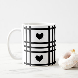 Black and White Hearts Valentines Day  Coffee Mug