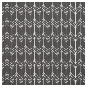 Black and White Herringbone Arrows Fabric