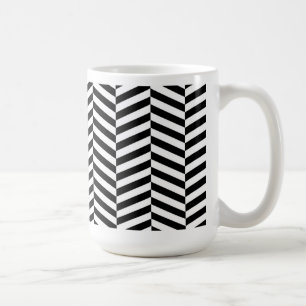 Black And White Herringbone Coffee Mug
