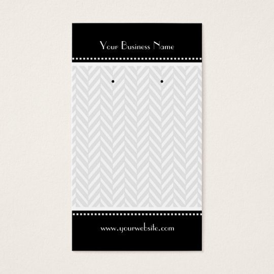 Black and White Herringbone Earring Cards