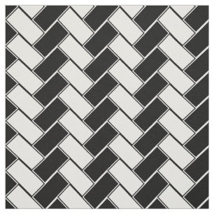 Black and White Herringbone Fabric