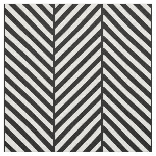 Black and White Herringbone Large Scale Fabric