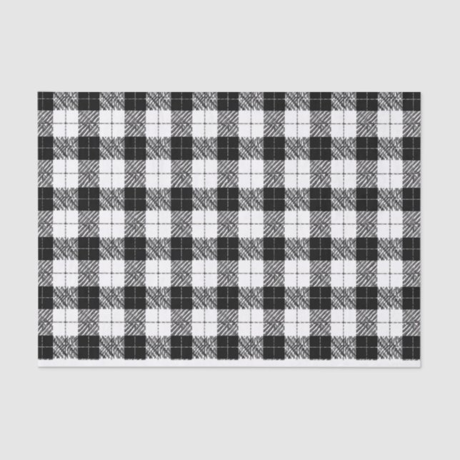 Black and White Herringbone Tissue Paper (Front)