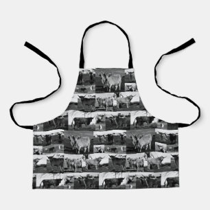 Black And White Highland Cow Collarge, Kids Apron