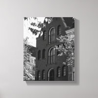 Black and white historical building in Amsterdam