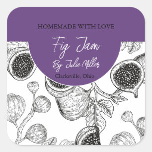 Black and White Homemade Fig Jam Label