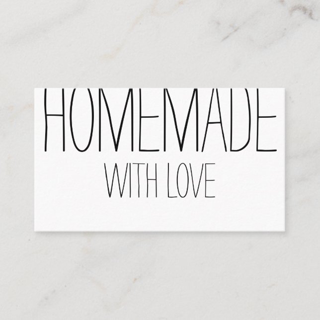 Black and white homemade modern simple business card (Front)