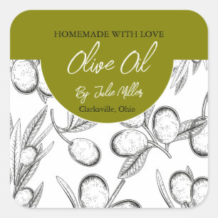 Black and White Homemade Olive Oil Label