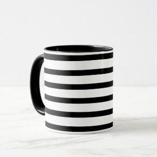 Black and White Horizontals Striped Mug