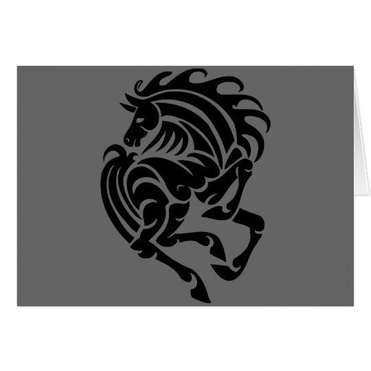 Black and white horse card