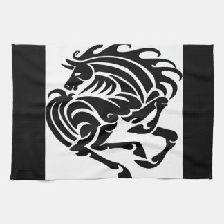 Black and white horse tea towel