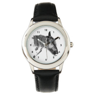 Black and white horse watch