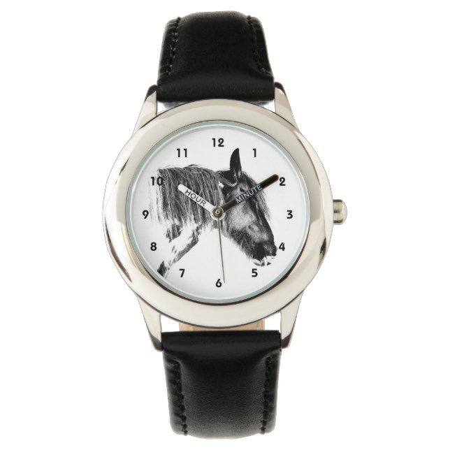 Black and white horse watch (Front)
