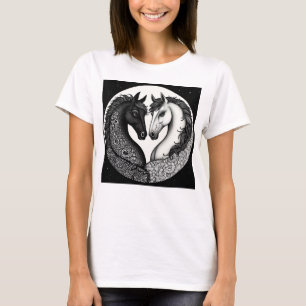 Black and white Horses T-Shirt